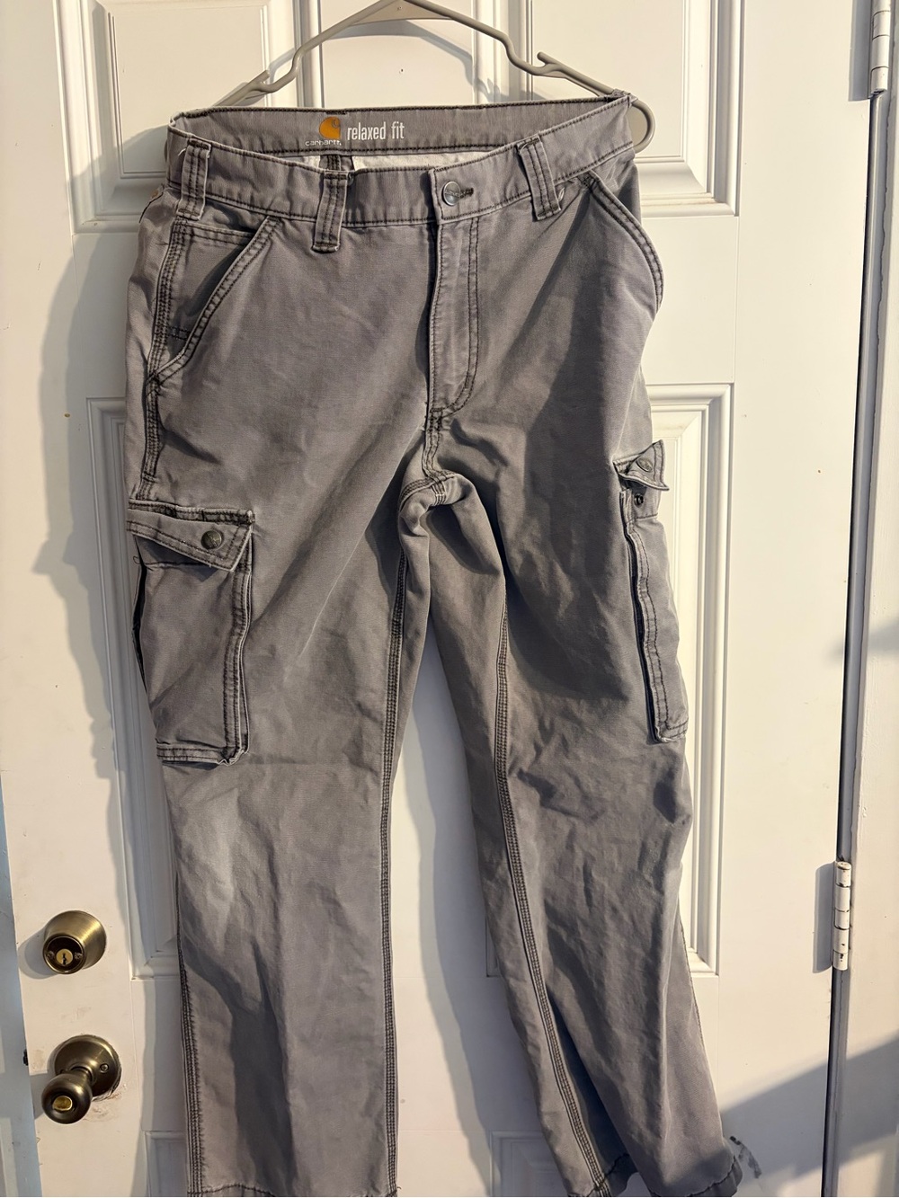 Carhartt Men's Relaxed Fit Cargo Pants — Light Gray